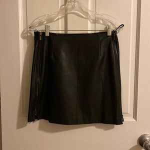 French Connection Faux Leather Skirt With Zippers